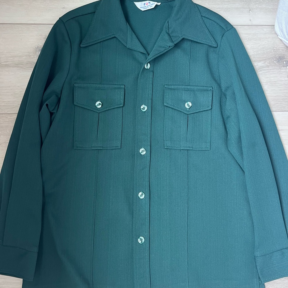 Forest Green Button-Up Shirt